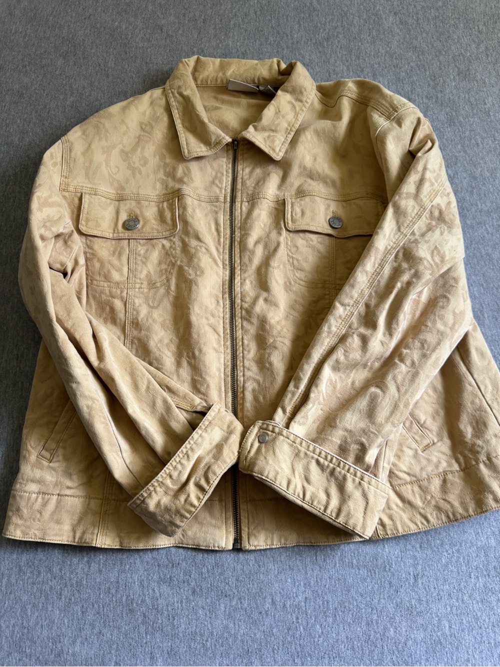Chico's Light Tan Zip-Front Jacket